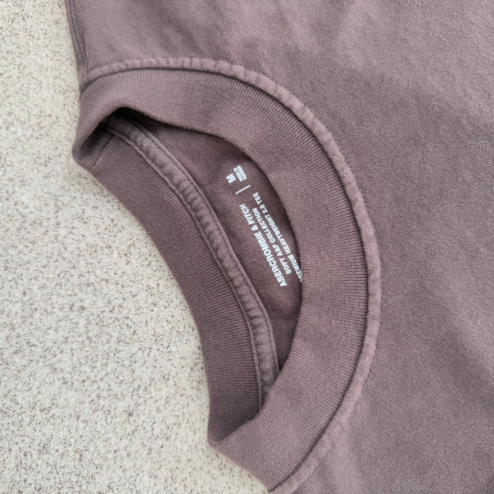 Abercrombie & Fitch Soft A&F Heavyweight 2.0 Mens Medium Long Sleeve Brown